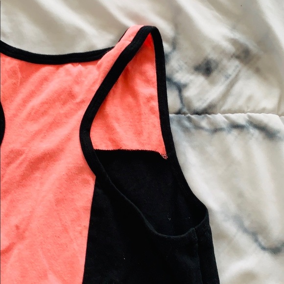 Neon Pink/ Black Crop Tank Top - Picture 5 of 7
